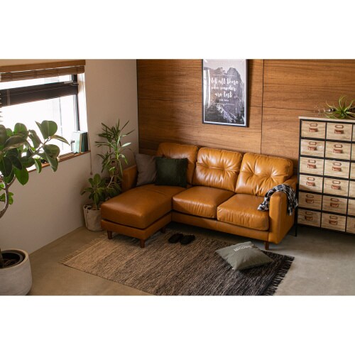 シェーズロングオイルレザーソファクアント MO