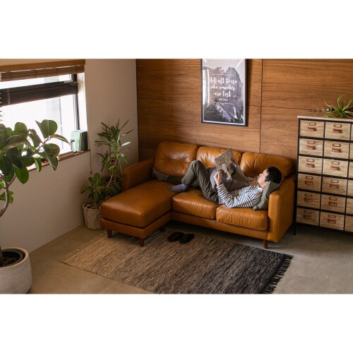 シェーズロングオイルレザーソファクアント MO