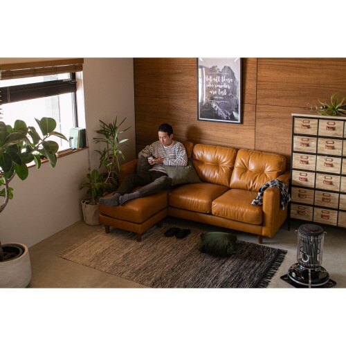 シェーズロングオイルレザーソファクアント MO