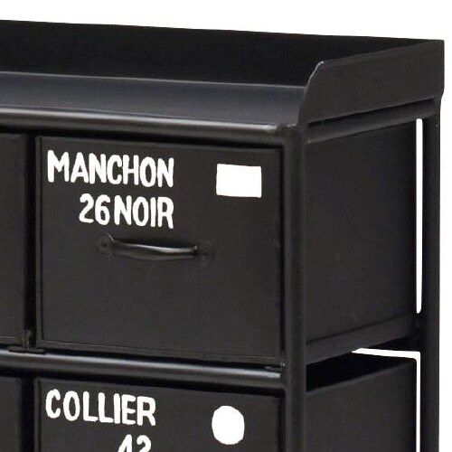 縦型12杯引出チェスト MSG BK