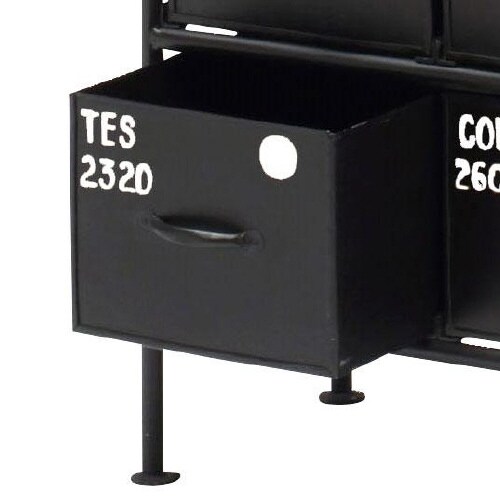 縦型12杯引出チェスト MSG BK