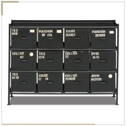 横型12杯引出チェスト MSG BK