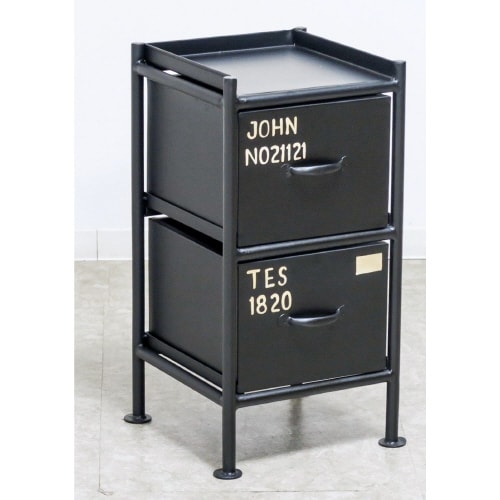 縦型2杯引出チェスト MSG BK