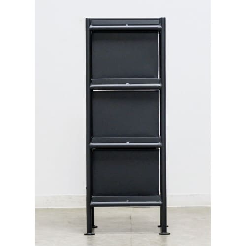 縦型3杯引出チェスト MSG BK