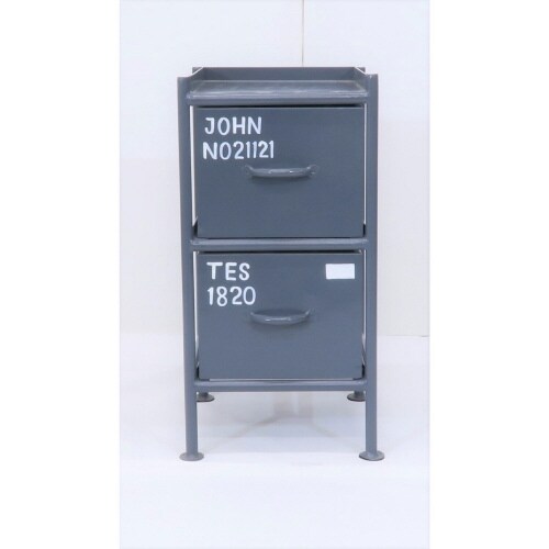 縦型2杯引出チェスト MSG GY