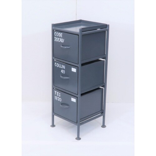 縦型3杯引出チェスト MSG GY