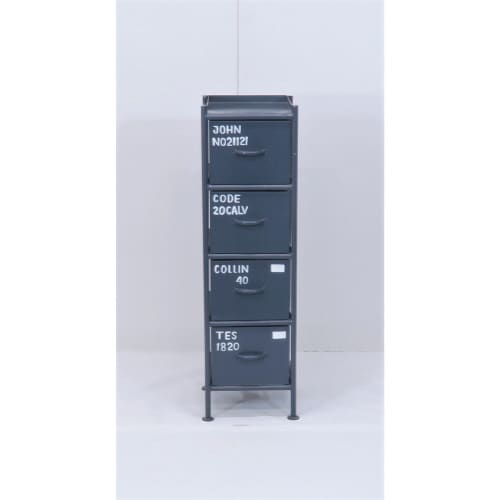 縦型4杯引出チェスト MSG GY