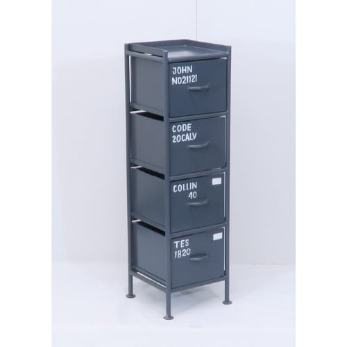 縦型4杯引出チェスト MSG GY