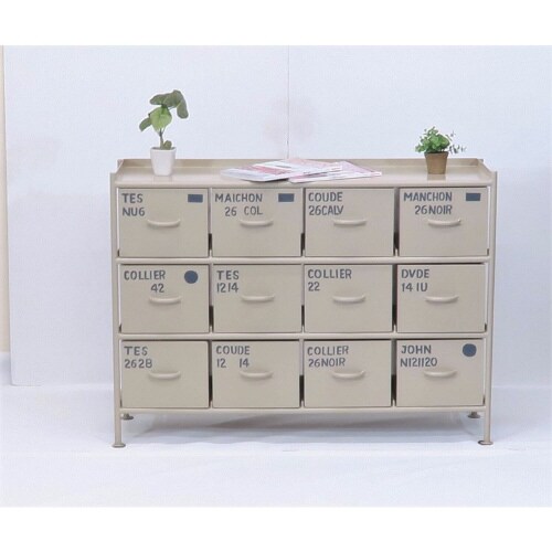 縦型12杯引出チェスト MSG BE