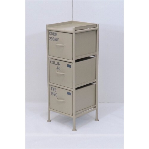 縦型3杯引出チェスト MSG BE