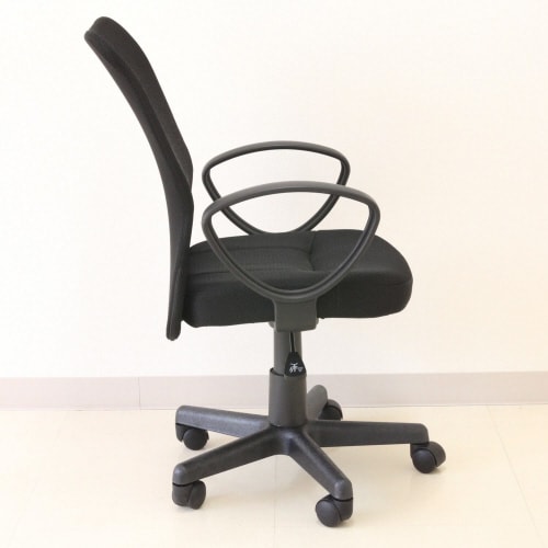 肘付ガス圧チェア ルーア BK