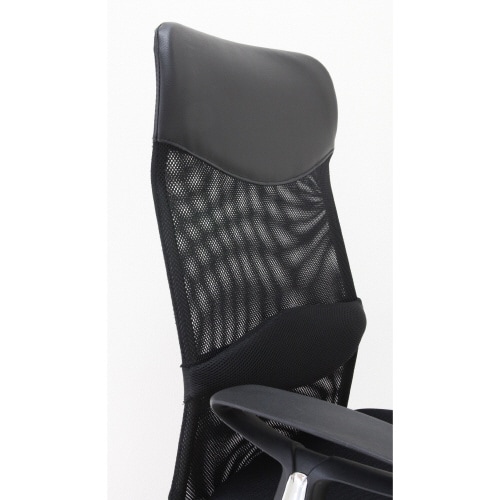 ランバーサポート付ハイメッシュチェアジェーンBK