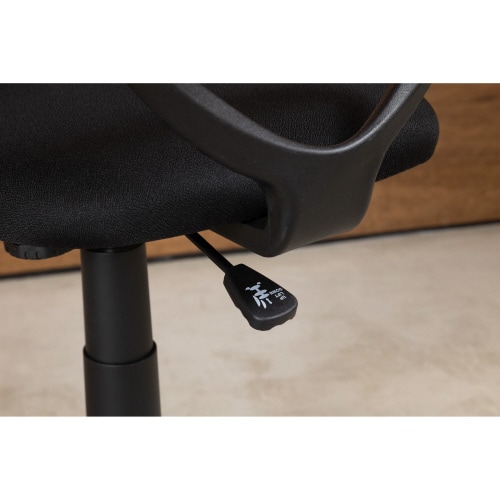 肘無ガス圧チェアー コム BK