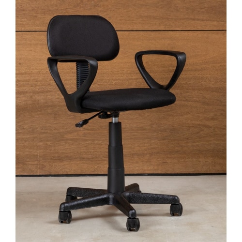 肘付ガス圧チェアー コム BK