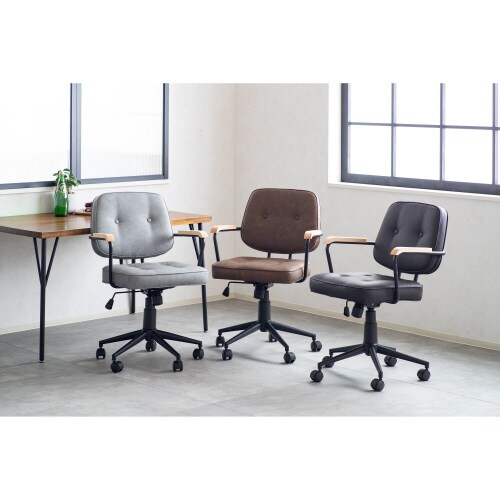 肘付ガス圧チェアー エイム GY