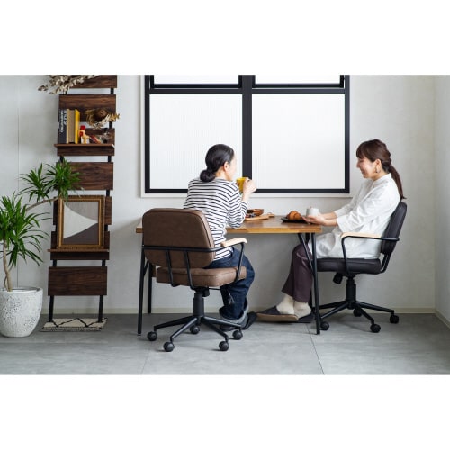 肘付ガス圧チェアー エイム BK