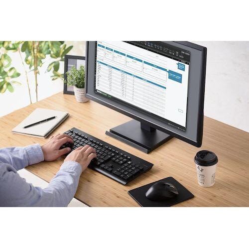 無線キーボード メンブレン 洗える 抗菌 ブラック