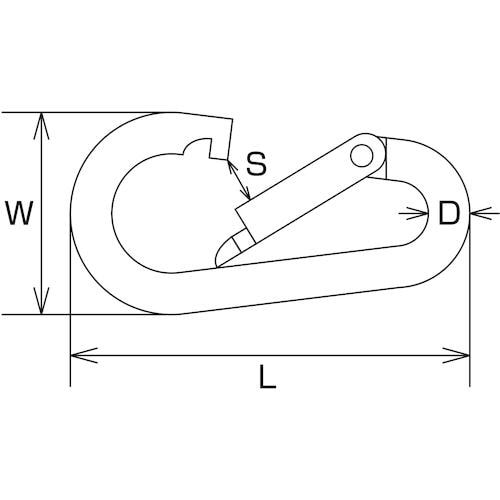 水本 ステンレス ナス型カラビナ(環なし) 線径5