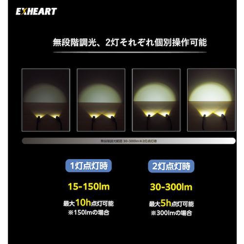 EXHEART 充電式LEDツインネックライト 3