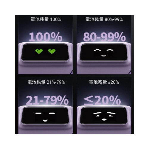 5000mAhワイヤレス充電モバイルバッテリー薄紫