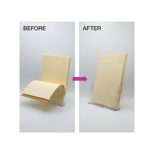 チラシ前倒れ防止プレート