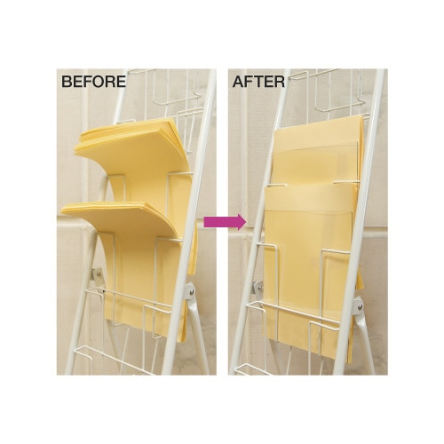 チラシ前倒れ防止プレート