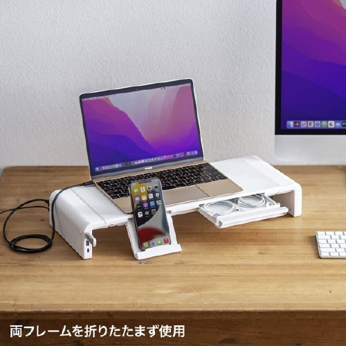USB Type−C接続ハブ付き机上ラック