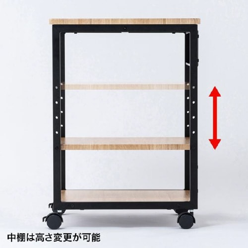 木目調プリンタスタンド(W500)