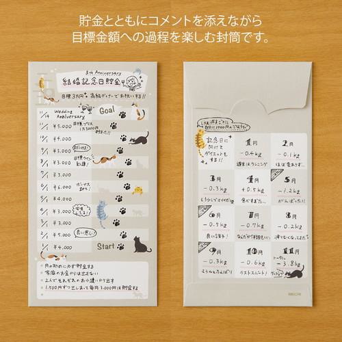 貯金封筒 リスト ネコ柄 1セット(10冊入)