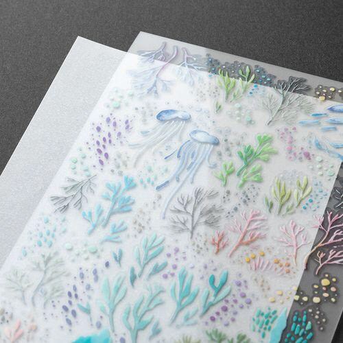 シール 転写 水彩 海柄 1セット(10枚入)