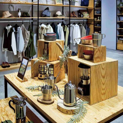 木製コの字ディスプレイ ラーチ合板 幅30cm