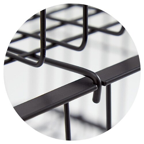 スタッキングワイヤーラック ブラック 3段