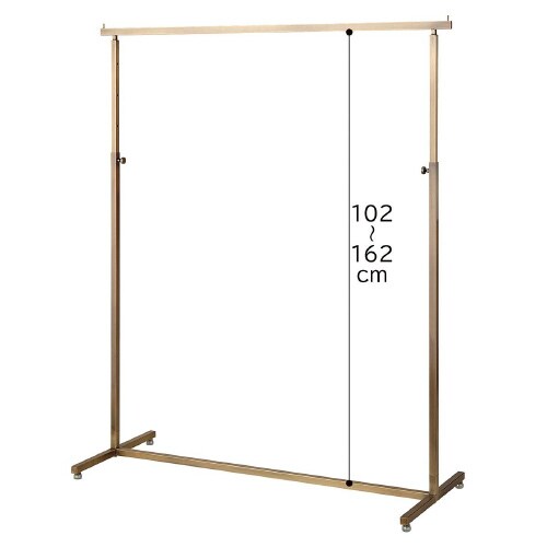 アンティークゴールドハンガーラック角パイプW120