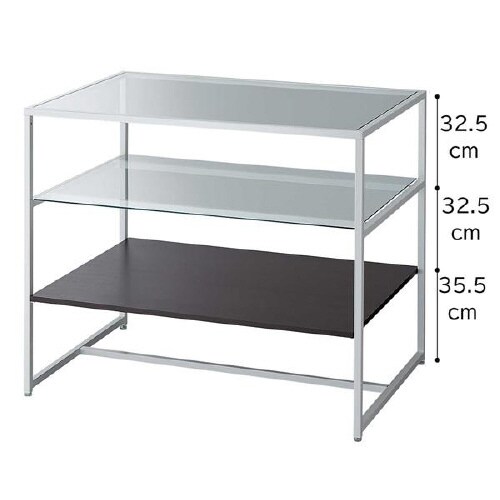 3段テーブル ホワイト脚 ダークブラウン