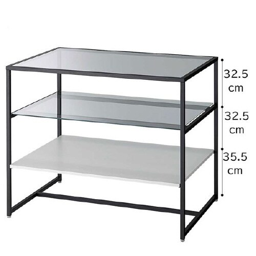 3段テーブル ブラック脚 ホワイト