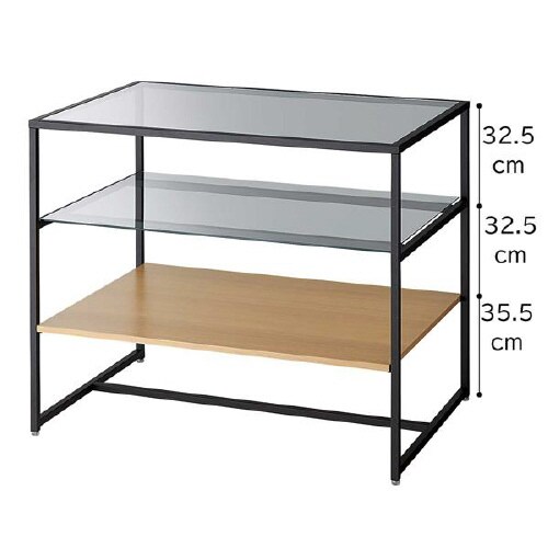 3段テーブル ブラック脚 エクリュ