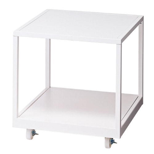 キャスター付き2段テーブル ホワイト 幅60cm
