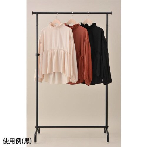 オーバーハングハンガーラックW90 丸パイプ 黒