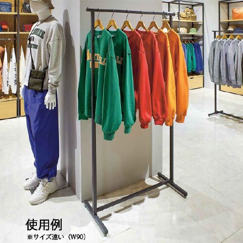 オーバーハングハンガーラック角パイプグレーW120