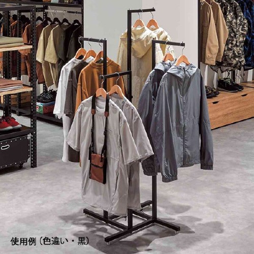 4WAYハンガーラック 角パイプ ホワイト