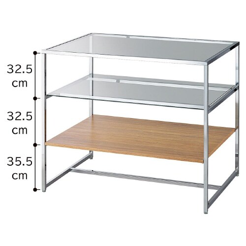 3段テーブル クローム脚 ラスティック柄