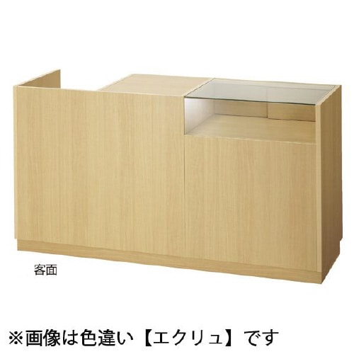 引戸型ショーケース付レジ台W167.5 Dブラウン