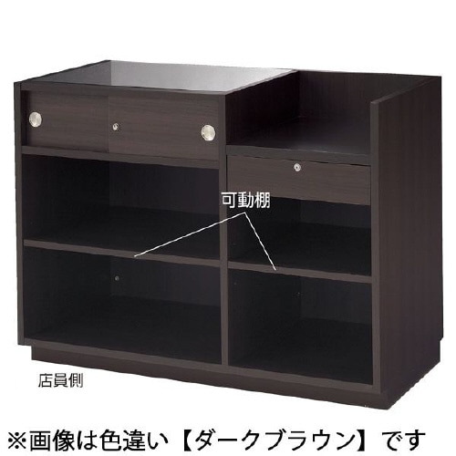 引戸型ショーケース付レジ台 W120 ホワイト