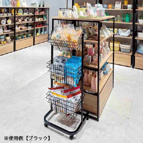 角型投げ込みバスケット 3段 グレー