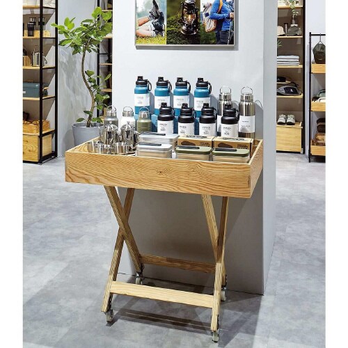 木製X脚ワゴン ラーチ合板