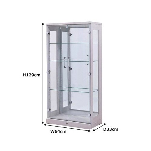 ショーケース オリーブ 幅64cm ホワイト