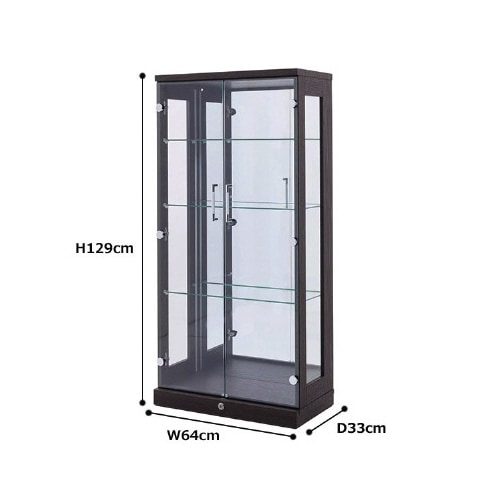 ショーケース オリーブ 幅64cm ブラウン