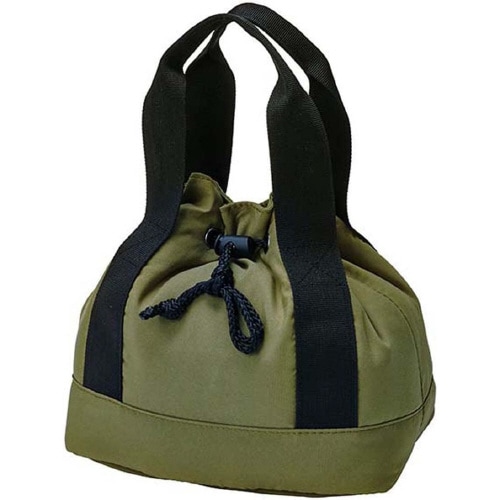 巾着にもなる保冷ランチバッグ モスグリーン