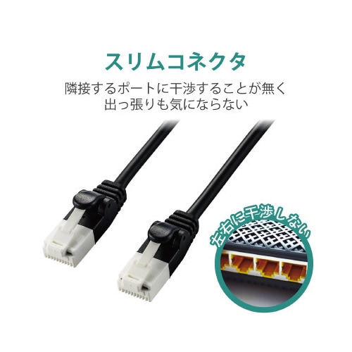 やわらかLANケーブルCAT6A爪折防止3m黒