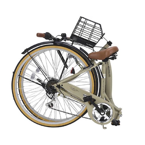 折畳シティサイクル26・6段ギア サンドベージュ